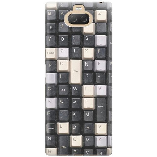 фото Re:pa накладка transparent для sony xperia 10 plus с принтом "черно-белые клавиши"