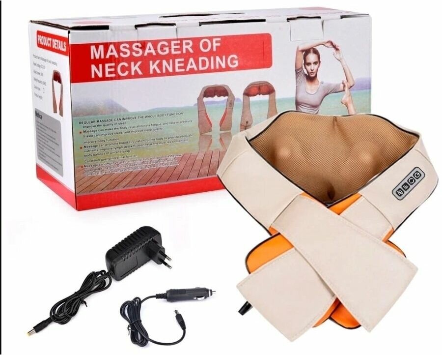 Massager of Neck Kneading Роликовый массажер в автомобиль/Массажер для шеи плеч и спины