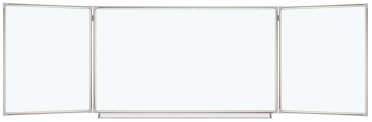 Доска магнитно-маркерная 3-х элементная 100х150/300 см, 5 рабочих поверхностей, белая, STAFF, 238010
