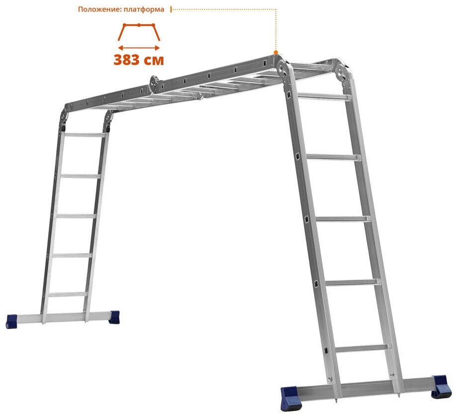 Алюминиевая лестница-трансформер СИБИН ЛТ-45 4x5 ступени 38853 - фотография № 2