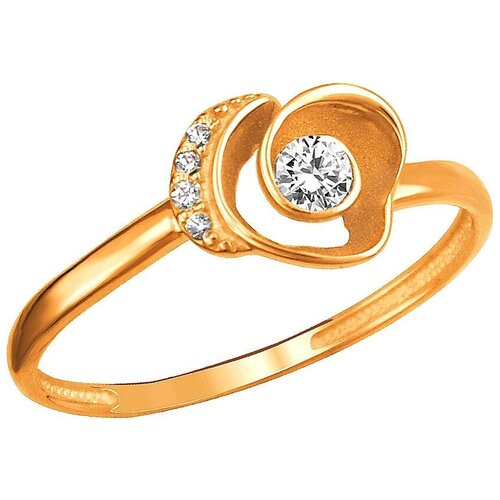 фото Эстет кольцо с 5 фианитами из красного золота 01к1112468р, размер 17