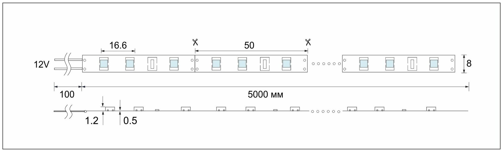 Светодиодная лента SWGroup 2835, 120 д/м, 12W, 12V, IP20, теплый белый, открытая - фото №4