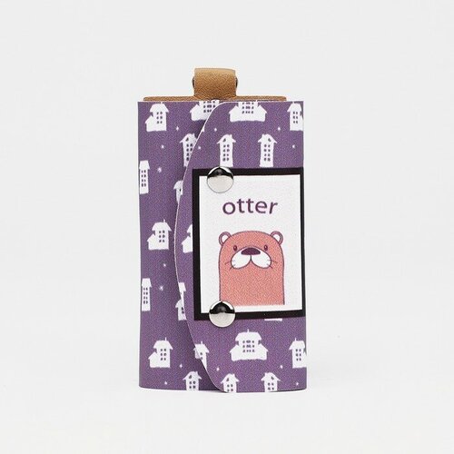 Ключница на кнопках длина 105 см 6 карабинов цвет сиреневый 448₽