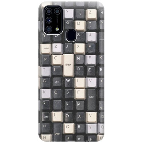 фото Re:pa накладка transparent для samsung galaxy m31 с принтом "черно-белые клавиши"