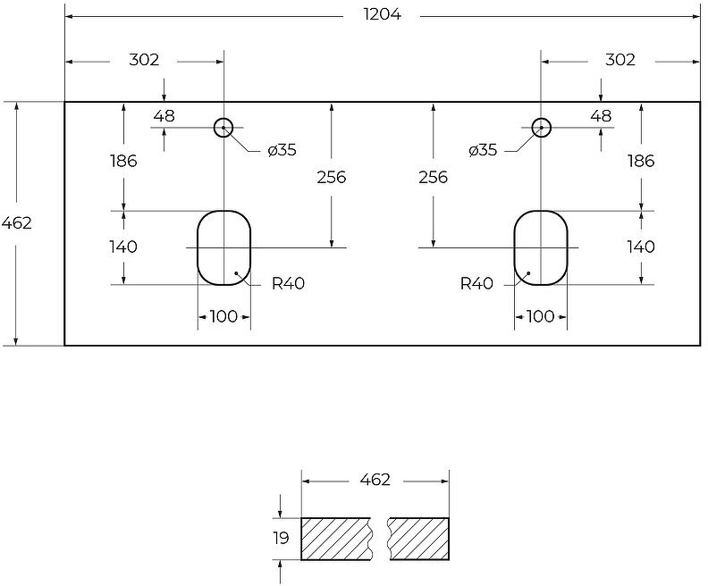 Столешница под раковину BelBagno 120 EK-120-2-BO Bianco Opaco - фотография № 5