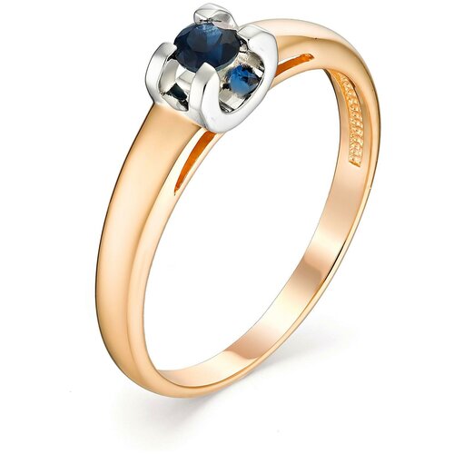 фото Алькор кольцо с 1 сапфиром из красного золота 12974-102, размер 18.5