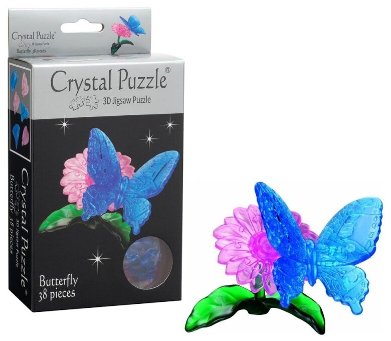 Головоломка 3D Crystal Puzzle Бабочка голубая цвет: голубой - фото №13