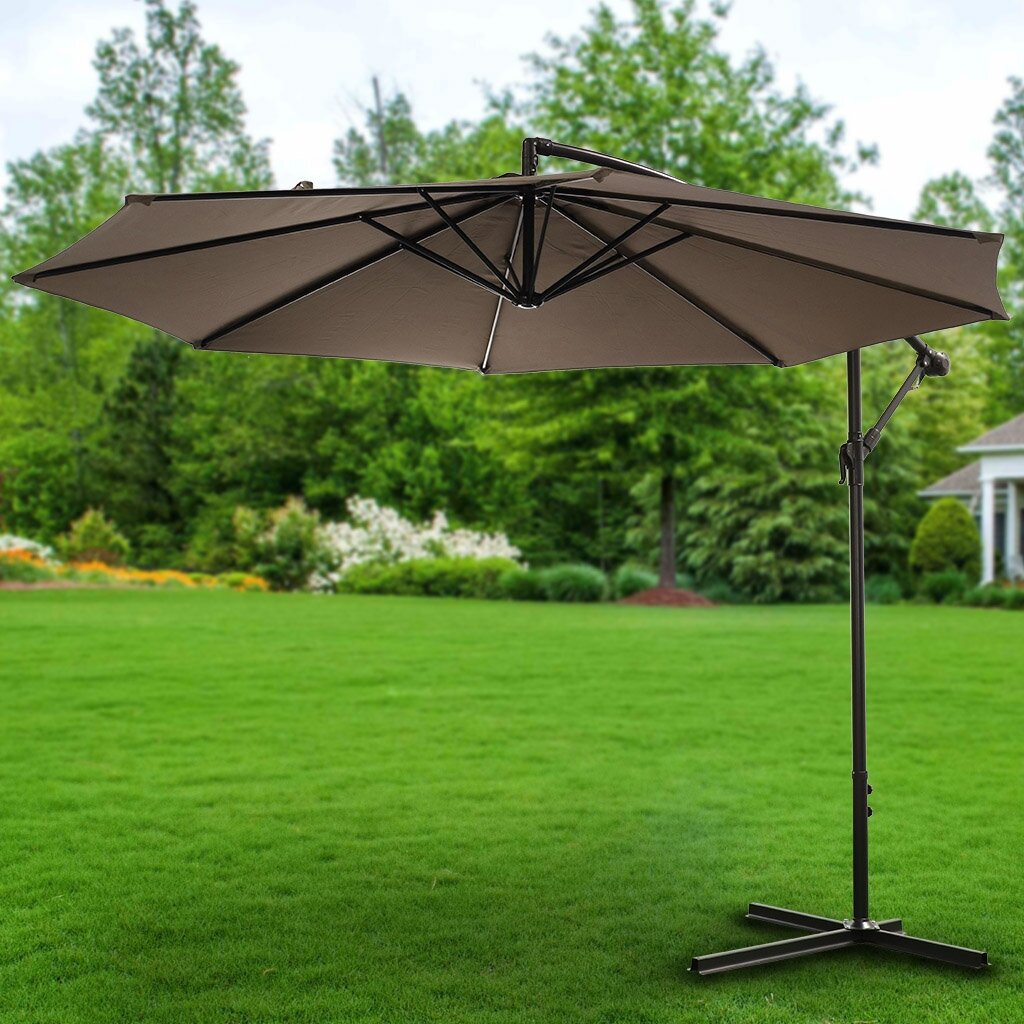 Зонт садовый 3х3 м кофейный с наклоном регулировка высоты Green Days YTUM002-2017DXH-016