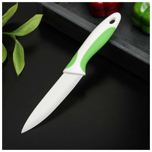 Доляна Нож керамический Доляна «Умелец», лезвие 13 см, цвет зелёный