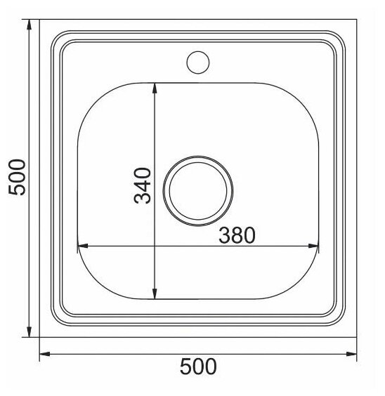 Мойка для кухни квадрат из нержавеющий стали /Раковина для кухни 50*50 (0,6) с сифоном - фотография № 2