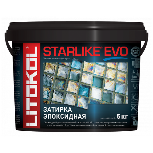 Затирка для плитки двухкомпонентная на эпоксидной основе Litokol Starlike EVO (5кг) S.125 grigio cemento