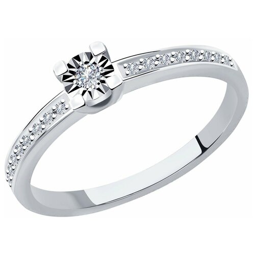 фото Кольцо sokolov, белое золото, 585 проба, бриллиант, размер 16