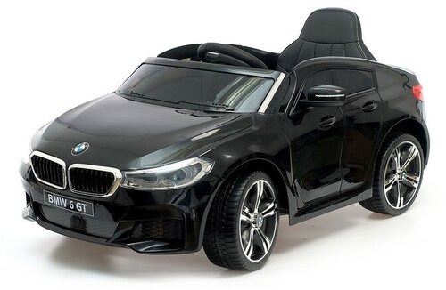 Электромобиль BMW 6 Series GT, EVA колёса, кожаное сидение, цвет черный