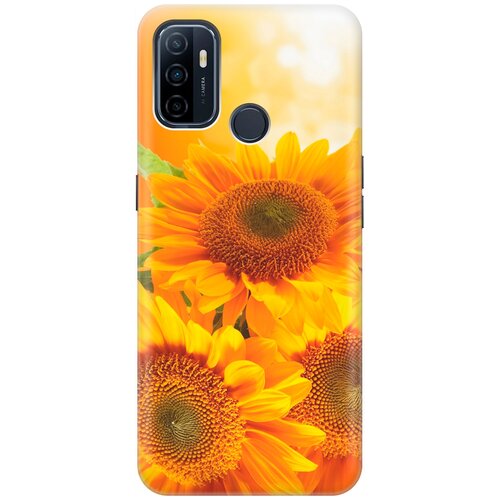 фото Re:pa накладка transparent для oppo a53 / a32 с принтом "три подсолнуха"