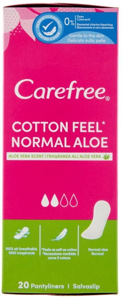 Carefree прокладки ежедневные Cotton Feel Aloe, 2 капли, 20 шт.