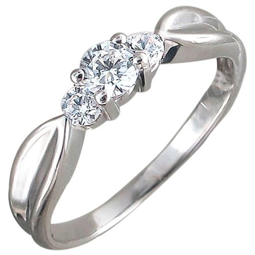 фото Эстет кольцо с 3 фианитами из серебра 01к155528, размер 18.5