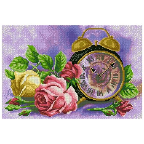 фото Алмазная мозаика розовый час, картина стразами паутинка 45x30 см.