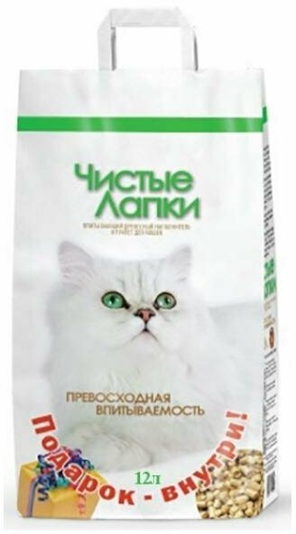 Чистые лапки Древесный наполнитель. (Clean Paws), 12л. 4.5кг. 4.5 кг