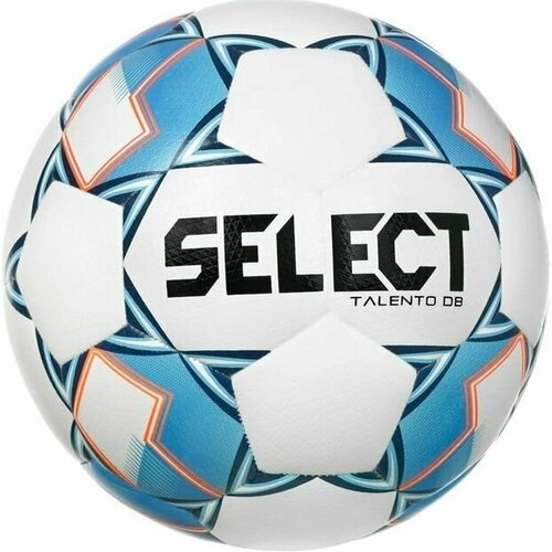 Мяч футбольный SELECT Talento DB V22, арт. 0775846200-200, размер 5, 32 панели, ПУ, гибридная сшивка, белый-синий-оранжевый