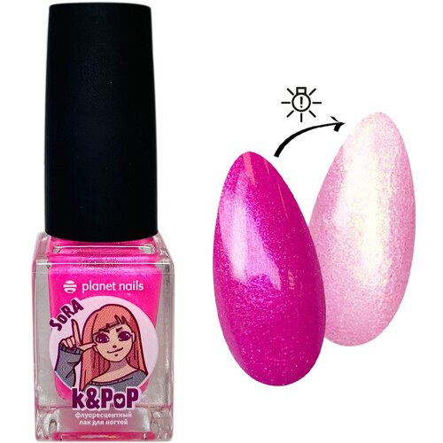 Лак для ногтей Planet Nails флуоресцентный K&PoP SoRa №261 10 мл арт.13261