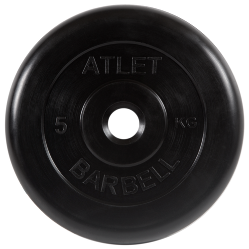 фото Диск обрезиненный черный mb atlet d-26 5кг mb barbell