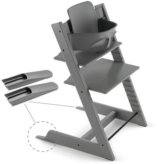 Комплект Растущий стульчик Stokke Tripp Trapp и сиденье для стульчика Baby Set Storm Grey