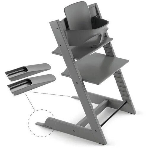 Комплект Растущий стульчик Stokke Tripp Trapp и сиденье для стульчика Baby Set Storm Grey