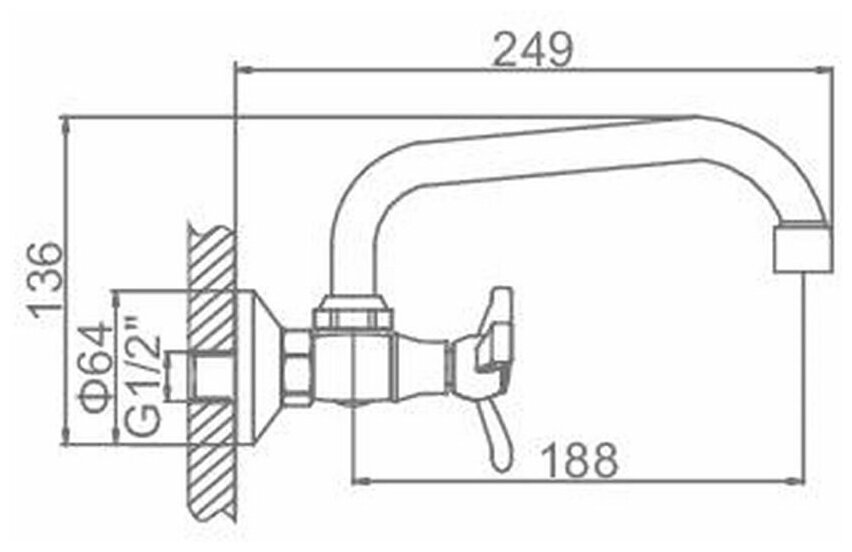 Смеситель для кухни (мойки) Ledeme H12 L4712 хром - фотография № 4