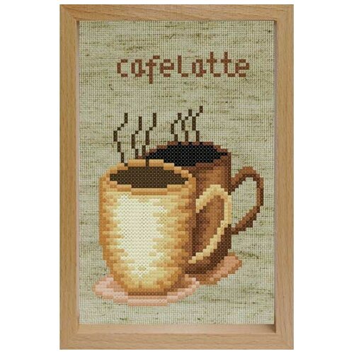 фото Набор для вышивания в рамке 202-ef "кофе" (16,8х11,8 см) белоснежка