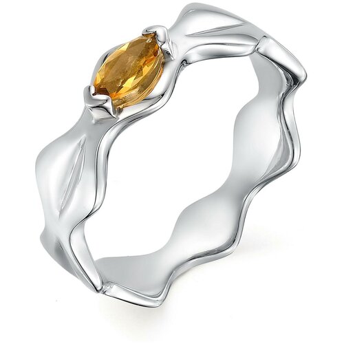 фото Алькор кольцо с 1 цитрином из серебра 01-0503-00цт-00, размер 18