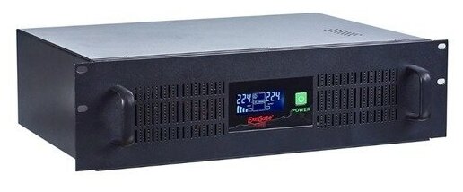 EXEGATE ИБП EP270874RUS ИБП Power RM Smart UNL-1500 LCD <1500VA, Black, 2U, 3 евророзетки, USB>