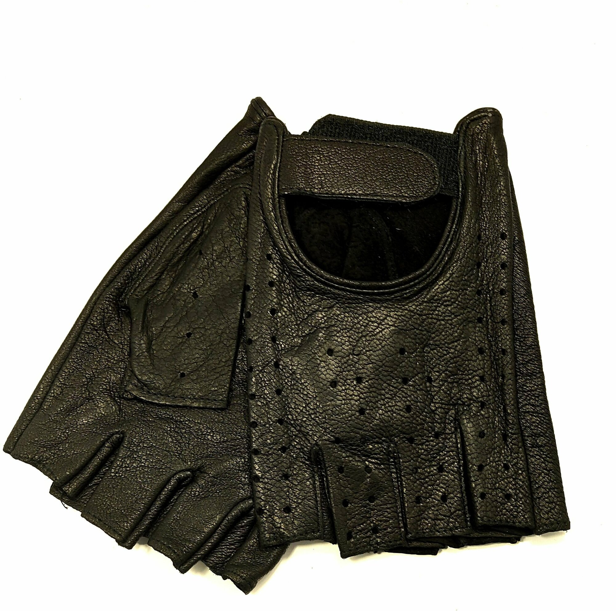 фото Перчатки мужские без пальцев черные