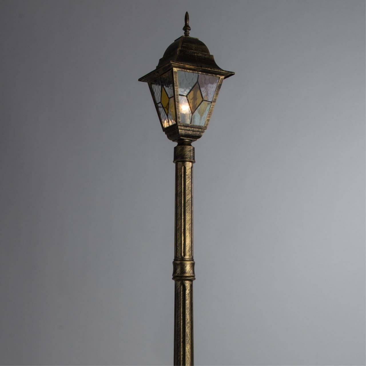 Arte Lamp уличный светильник Berlin A1017PA-1BN, E27, 75 Вт, цвет арматуры: коричневый, цвет плафона белый