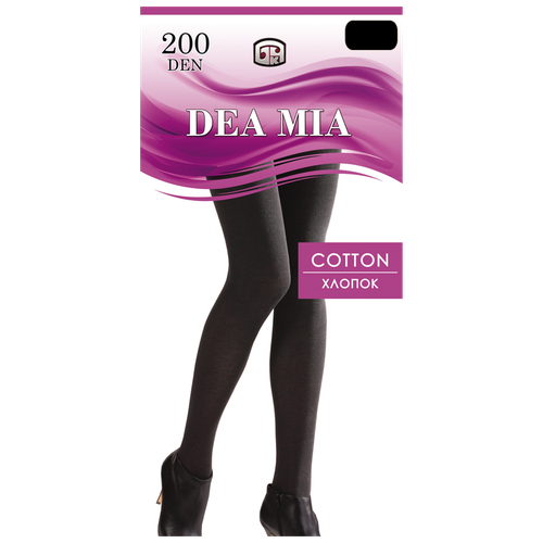 Женские хлопковые колготки Dea Mia Cotton 200, р.2, черные