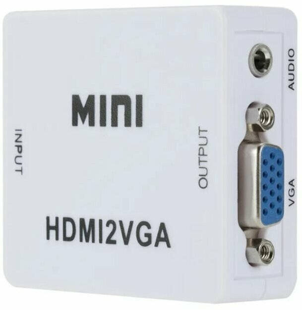 Адаптер переходник с HDMI на VGA/Видео конвертор белый 1080p