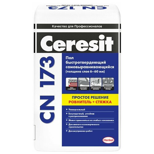 Универсальная смесь Ceresit CN 173 церезит cn 175 универсальная самовыравнивающаяся смесь 3 60мм 25кг 1535443