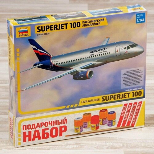 авиация гражданская раскраска Сборная модель «Самолёт SuperJet 100»