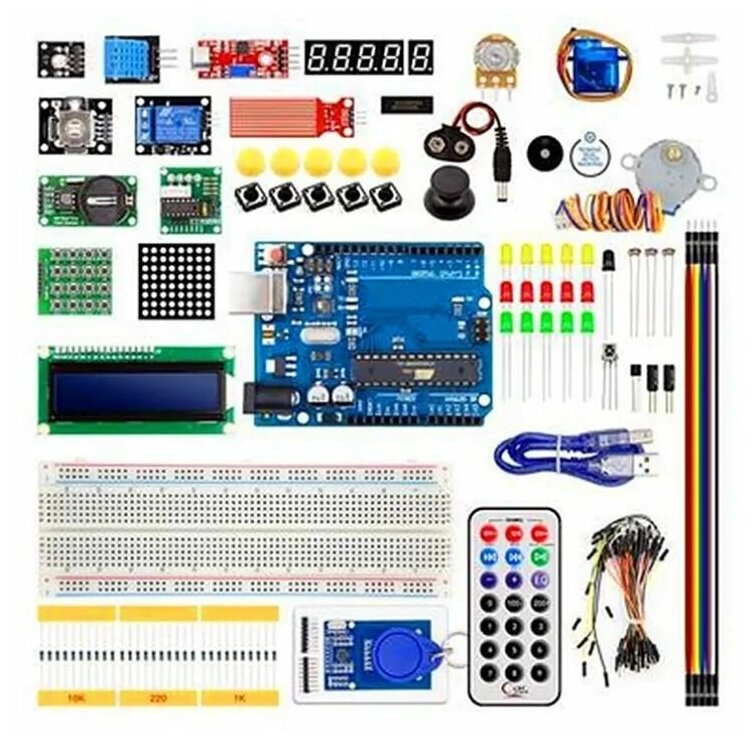 Набор-комплект для программирования с arduino (Ардуино) uno r3 9V Maximum KIT с RFID модулем (С инструкцией)/ датчики / модули / электроника