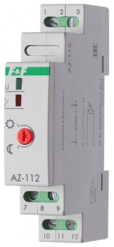 Фотореле F&F AZ-112 плюс с выносным герметичным фотодатчиком EA01.001.014