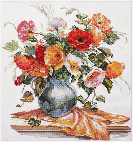 Изображение товара Набор для вышивания крестом Алиса "Поэзия цветов. Нежные маки" 35х39 см 2-11 Творческий набор с комплектом качественных ниток мулине, хлопковой канвой, удобной иглой, схемой и инструкцией