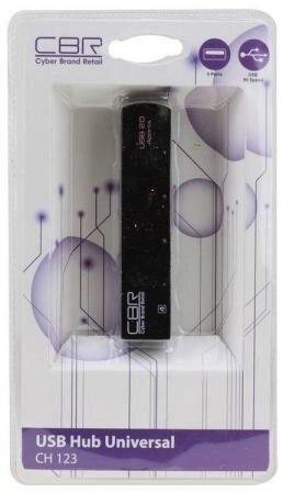 Концентратор USB 2.0 CBR CH-123, 4 порта, USB 2.0