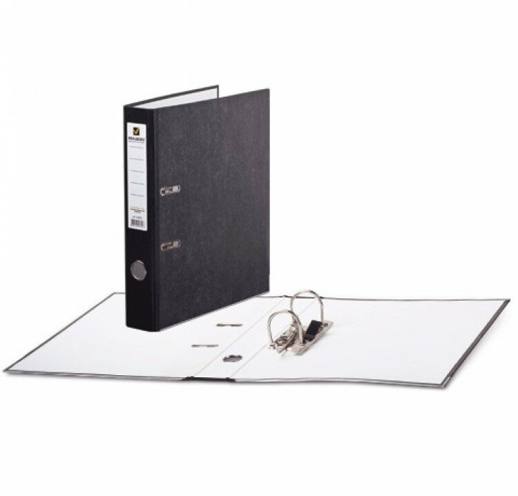 BRAUBERG Папка-регистратор А4, картон с мраморным покрытием, 50 мм, черный - фото №20
