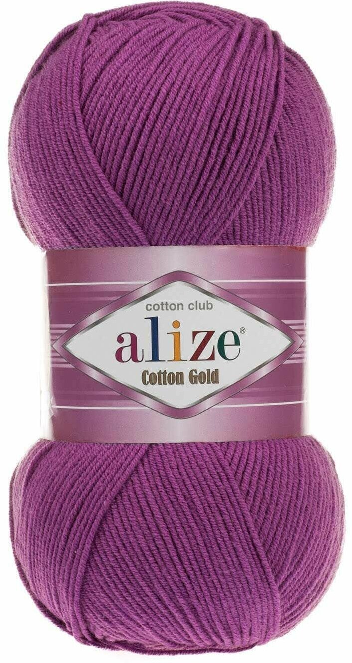 Пряжа ALIZE Cotton gold, сливовый - 122, 55% хлопок, 45% акрил, 5 мотков, 100 г, 330 м.