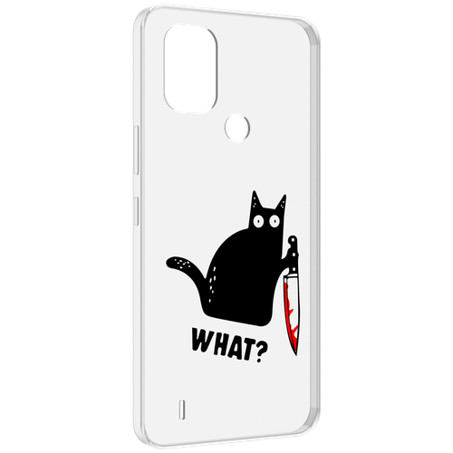 Чехол MyPads котик-убийца для Nokia C31 задняя-панель-накладка-бампер