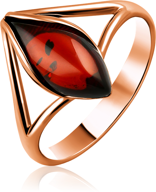 Кольцо Diamant online, золото, 585 проба, янтарь, размер 17