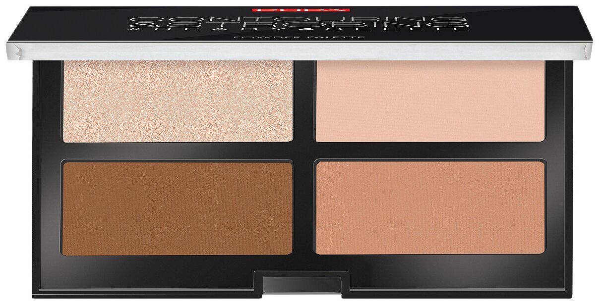 Pupa Набор для скульптурирования лица Contouring & Strobing Palette 002, medium skin