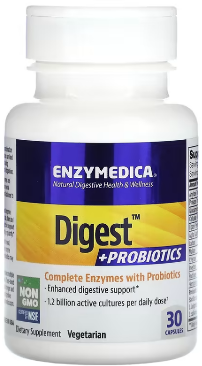 Enzymedica Digest + Probiotics (Пищеварительные ферменты с пробиотиками) 30 капсул (Enzymedica)