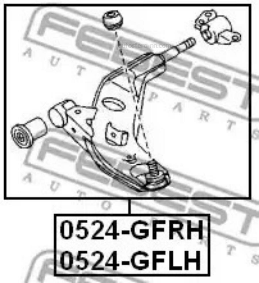 FEBEST 0524GFRH Рычаг MAZDA 626 97-02 пер. подв. прав.