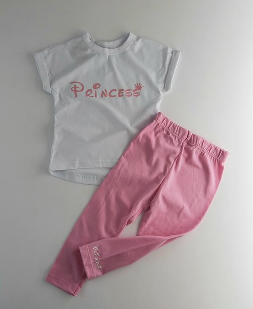 Комплект одежды , размер 116, розовый, белый