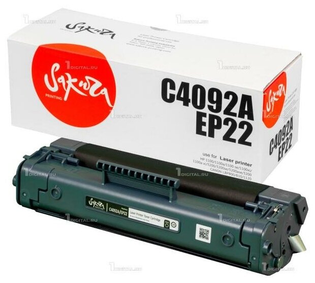 Картридж SAKURA C4092A (92A)/ EP22 черный универсальный для Canon и HP (2.5К) (SAC4092A/EP22)